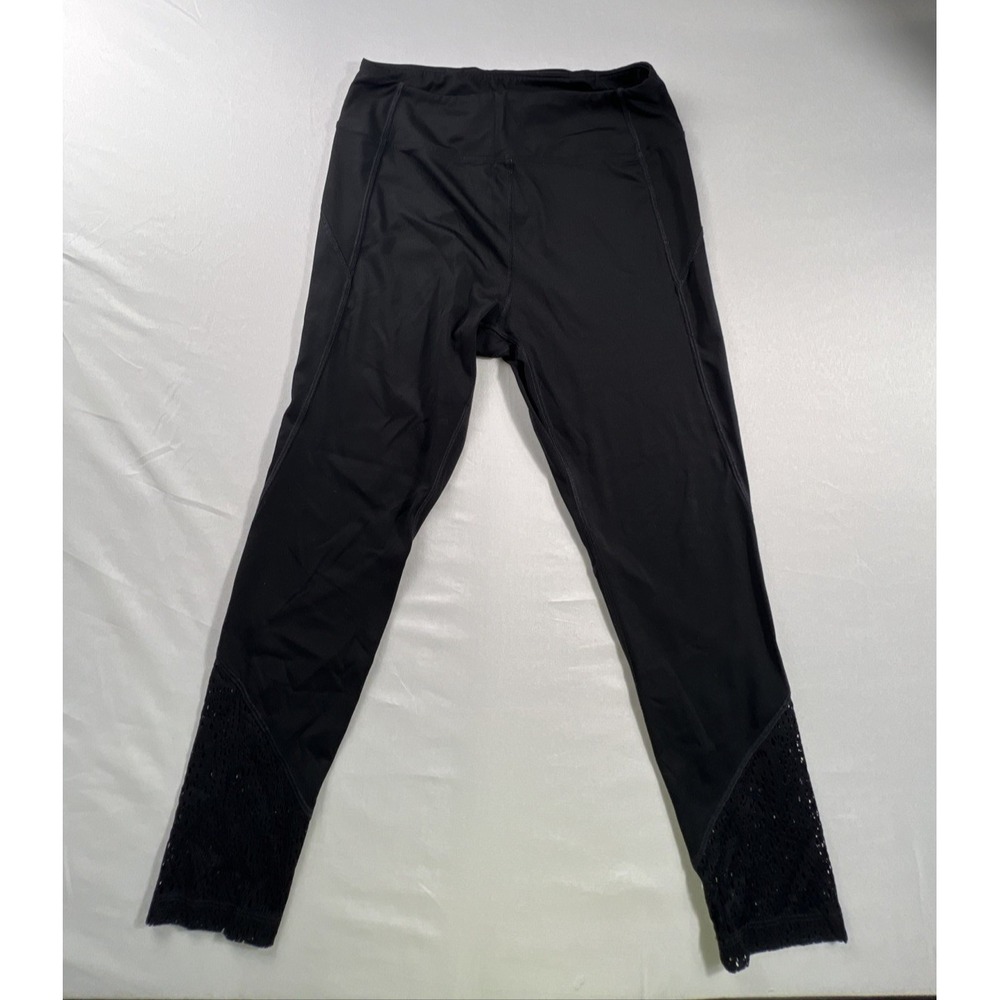 Victoria's Secret PINK‎ Ultimate Leggings Black Crochet Detail Women's Large